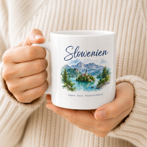 Tasse »Slowenien Alpen, Seen. Natürlichkeit.«