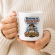 Tasse mit Bier- und Brezelmotiv