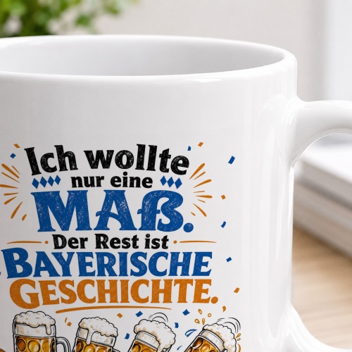 Tasse »Ich wollte nur eine Maß. Der Rest ist bayerische Geschichte.«