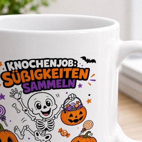 Tasse »Knochenjob: Süßigkeiten sammeln«