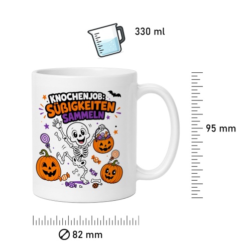 Tasse »Knochenjob: Süßigkeiten sammeln«