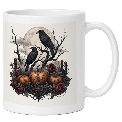 Tasse mit Rabenmotiv