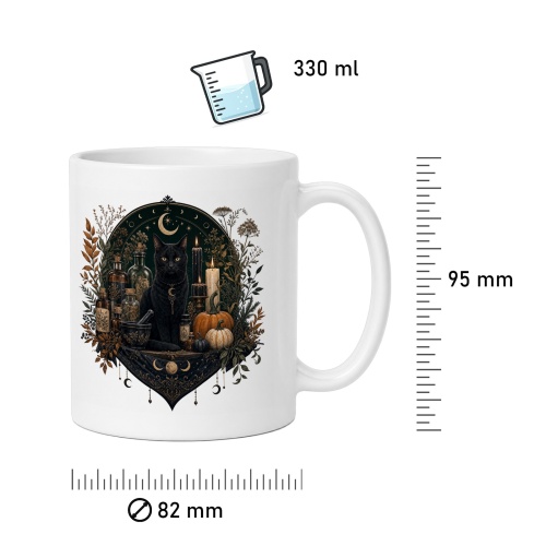 Tasse mit schwarzer Katze