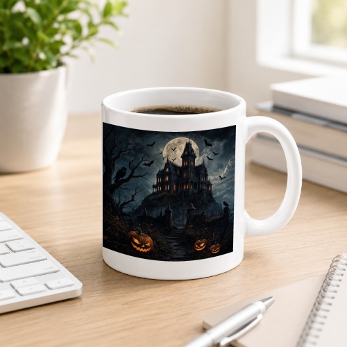 Tasse mit Spukschloss