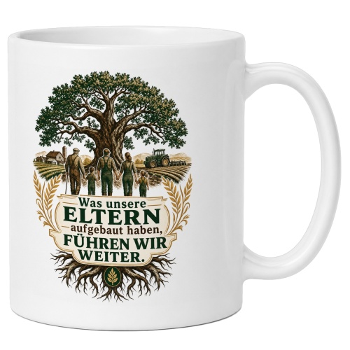 Tasse »Was unsere Eltern aufgebaut haben,...