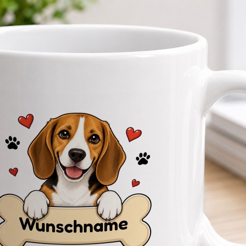 personalisierte Tasse »Beagle«