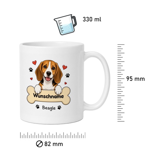 personalisierte Tasse »Beagle«