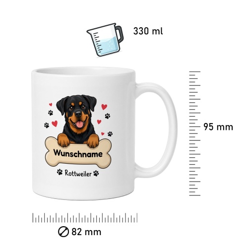 personalisierte Tasse »Rottweiler«