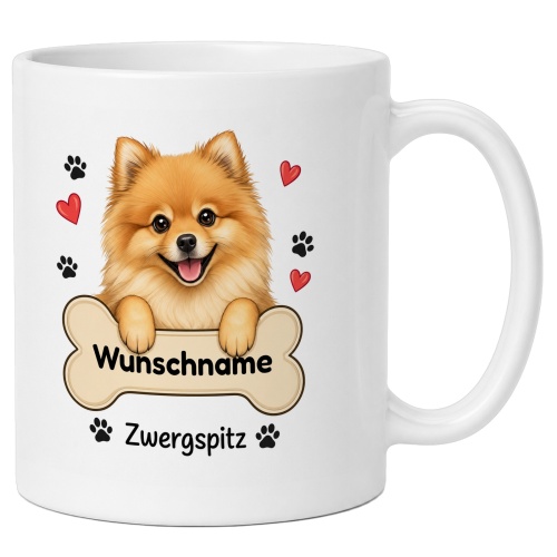 personalisierte Tasse »Zwergspitz«