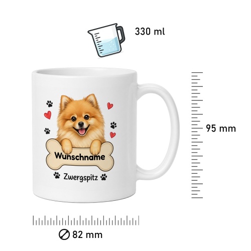 personalisierte Tasse »Zwergspitz«
