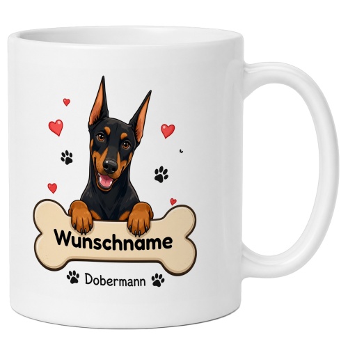 personalisierte Tasse »Dobermann«