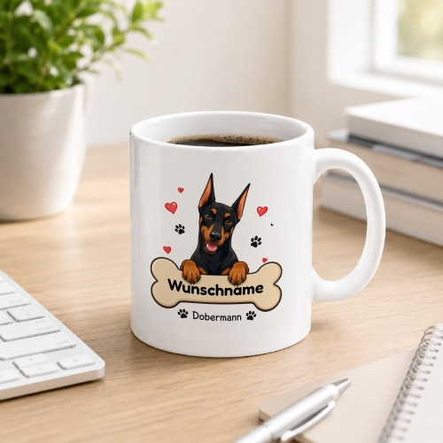 personalisierte Tasse »Dobermann«