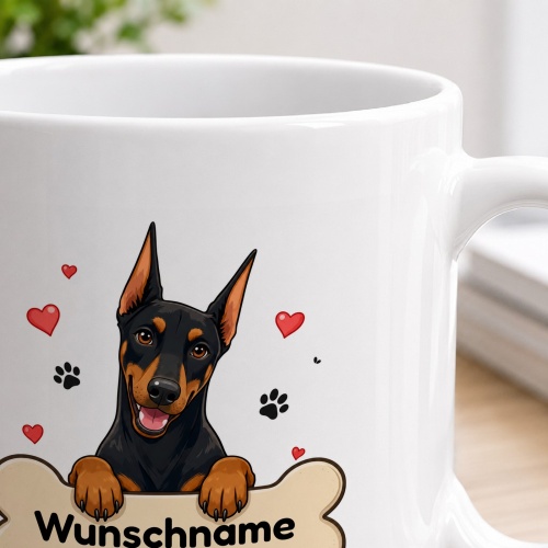 personalisierte Tasse »Dobermann«