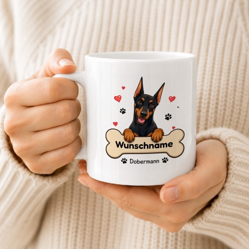 personalisierte Tasse »Dobermann«