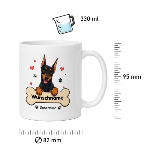 personalisierte Tasse »Dobermann«