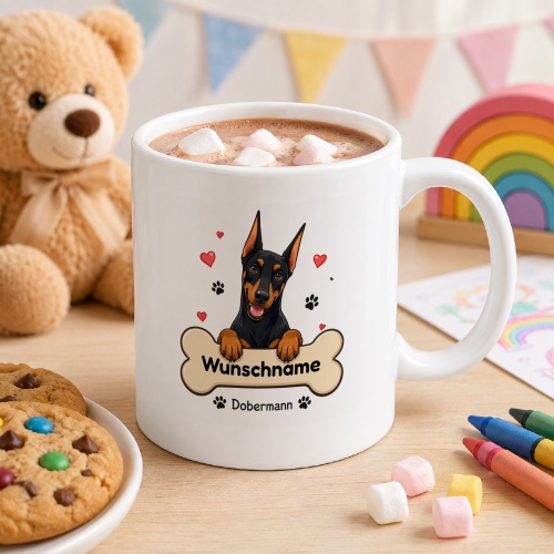 personalisierte Tasse »Dobermann«