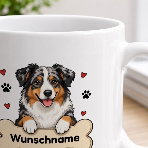 personalisierte Tasse »Australian Shepherd«