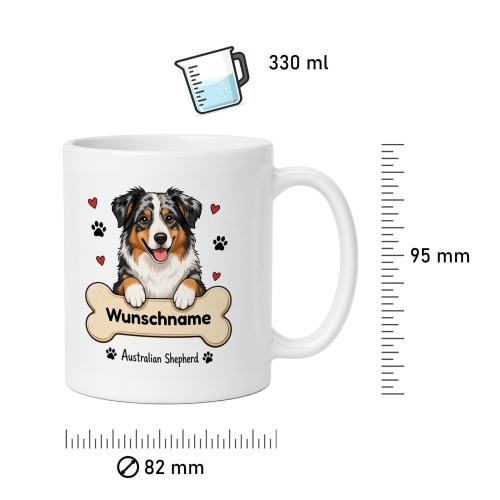 personalisierte Tasse »Australian Shepherd«