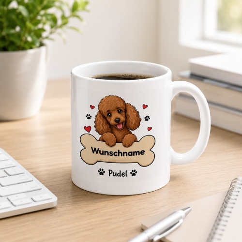 personalisierte Tasse »Pudel«