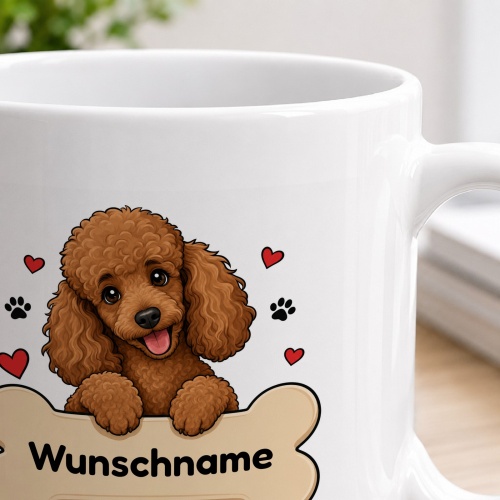 personalisierte Tasse »Pudel«
