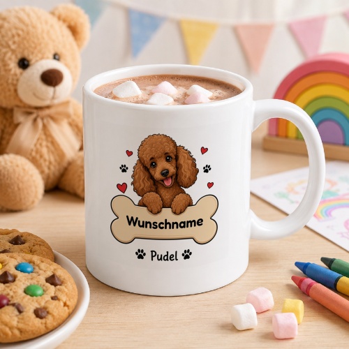 personalisierte Tasse »Pudel«