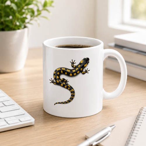 Tasse mit Salamander-Motiv