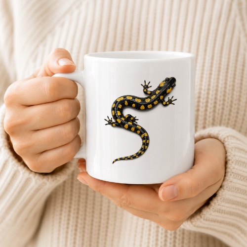 Tasse mit Salamander-Motiv