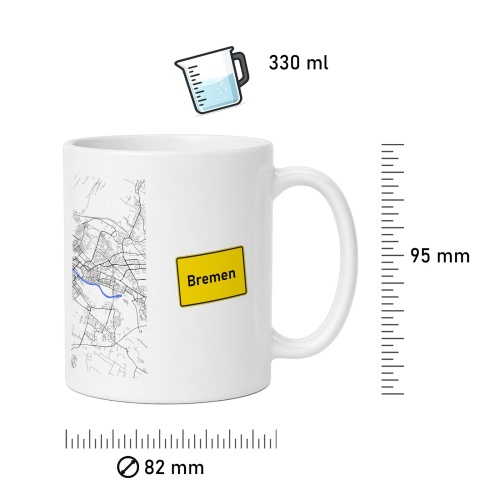 Tasse »Bremen Stadtplan & Ortsschild«