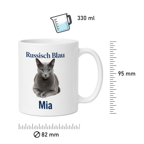 Personalisierte Tasse »Russisch Blau«