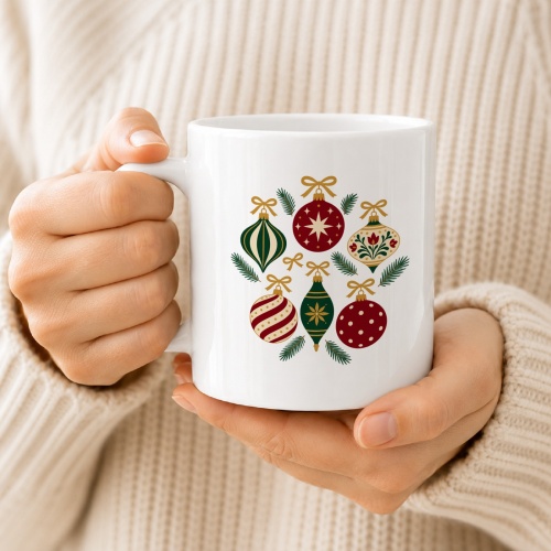 Tasse »Weihnachtskugeln«