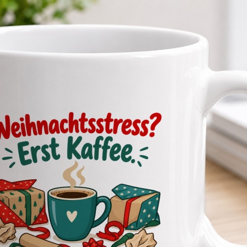 Tasse »Weihnachtsstress? Erst Kaffee.«