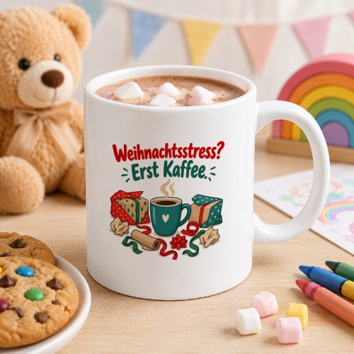 Tasse »Weihnachtsstress? Erst Kaffee.«
