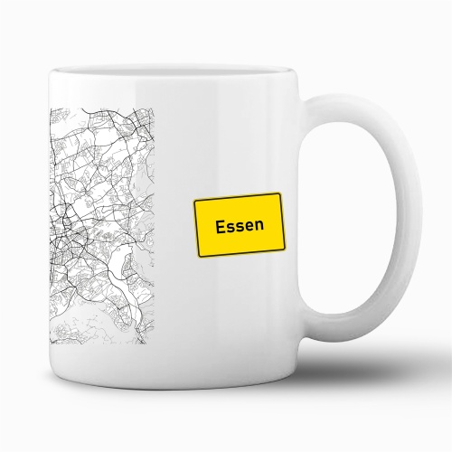 Tasse »Essen Stadtplan & Ortsschild«