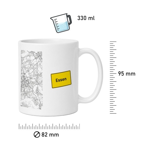 Tasse »Essen Stadtplan & Ortsschild«