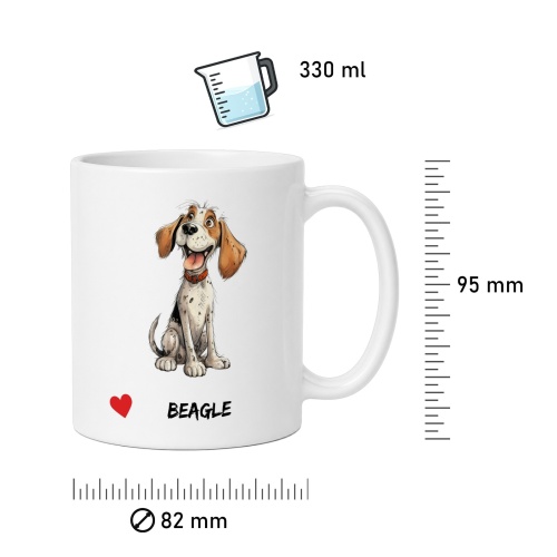 Tasse »Beagle mit Herz«