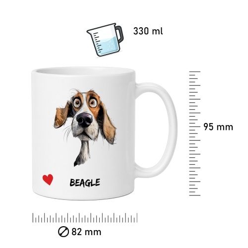Tasse »Beagle-Hundemotiv mit Herz«