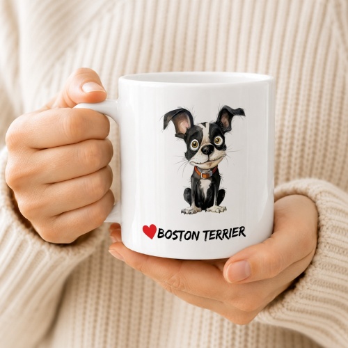 Tasse »Herz Boston Terrier«
