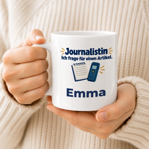 Personalisierte Tasse »Journalistin«