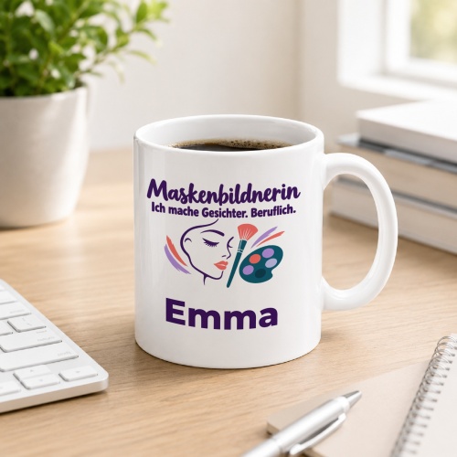 Personalisierte Tasse »Maskenbildnerin«