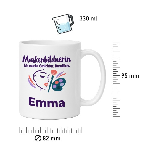 Personalisierte Tasse »Maskenbildnerin«