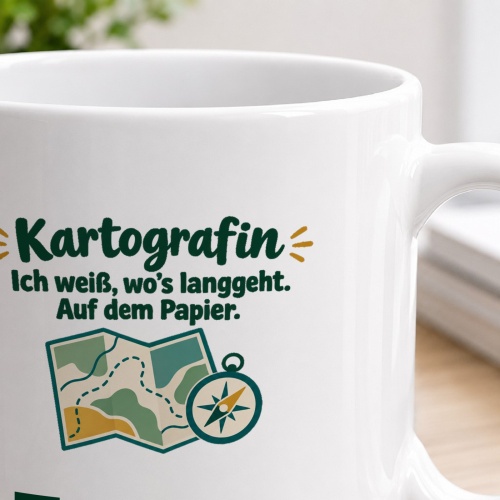 Personalisierte Tasse »Kartografin«