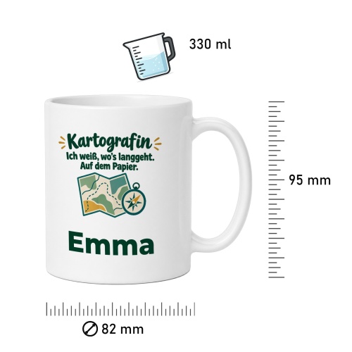 Personalisierte Tasse »Kartografin«