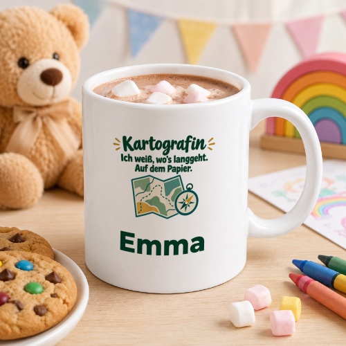 Personalisierte Tasse »Kartografin«