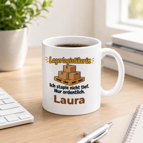 Personalisierte Tasse »Lagerlogistikerin«