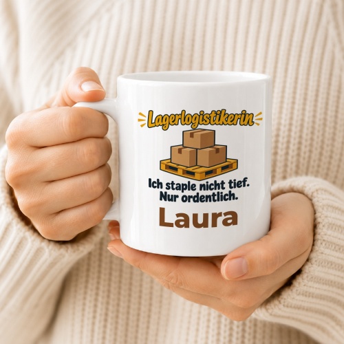 Personalisierte Tasse »Lagerlogistikerin«