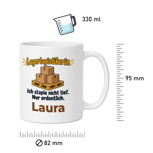 Personalisierte Tasse »Lagerlogistikerin«