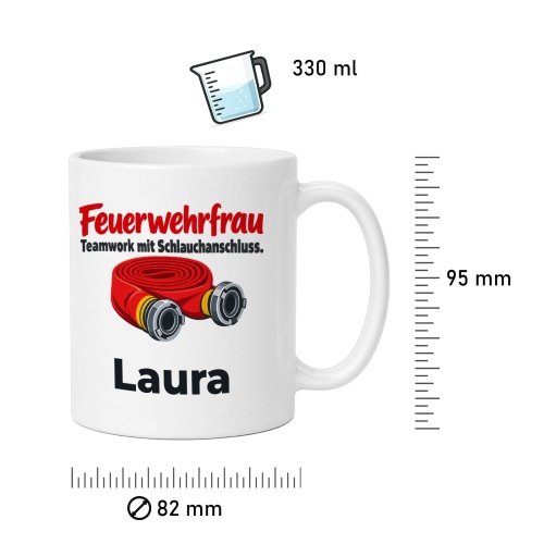 Personalisierte Tasse »Feuerwehrfrau«