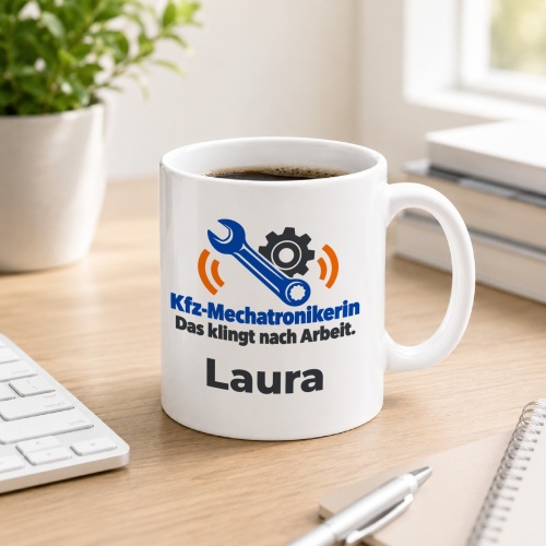 Personalisierte Tasse »Kfz-Mechatronikerin«