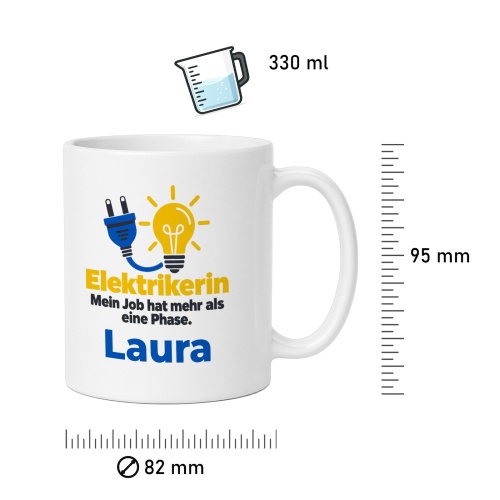 Personalisierte Tasse »Elektrikerin«