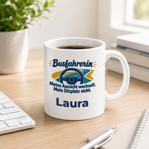 Personalisierte Tasse »Busfahrerin«